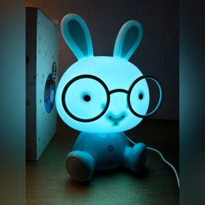 Cute Rabbit Lamp with Glasses Touch Sensor(Eye Protection)Cartoon Night Light